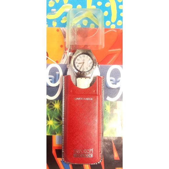 Swatch HAPPY JOE Light Grey YGS412C 1997 Irony Big - Swiss made Vintage watch - Picture 8 of 8